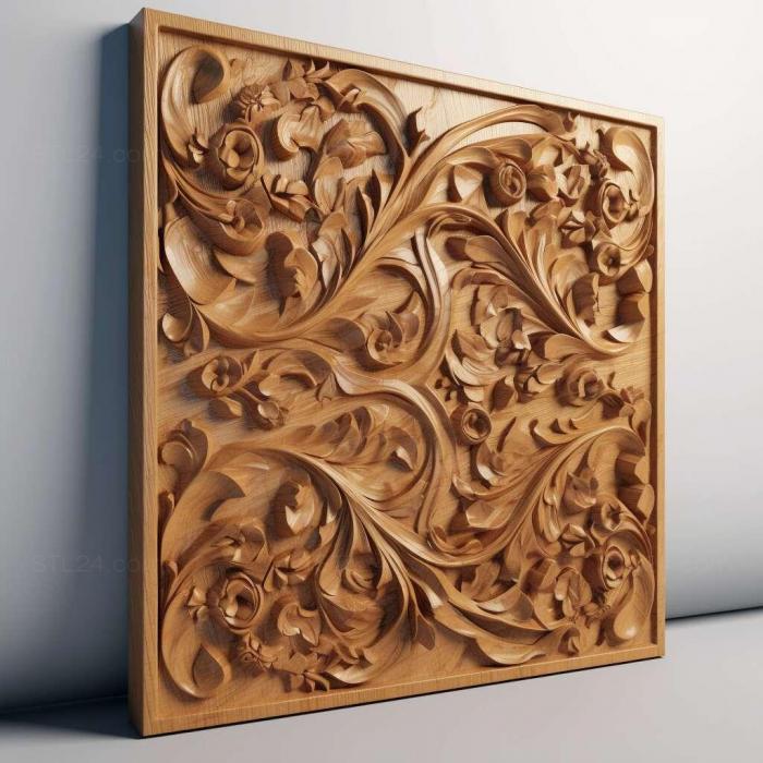 Patterns and decorations (board 4, PATTERN_2640) 3D models for cnc